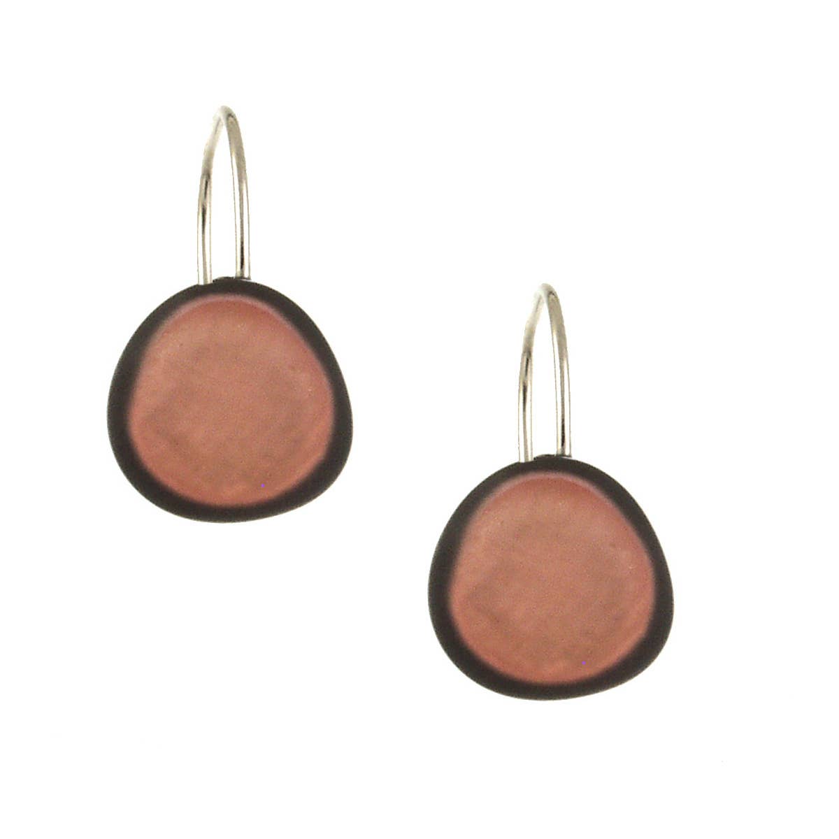 Origin Jewelry - Resin & Shell Drop Earrings - SMALL, Rounded Edge, 0.5": Sapphire