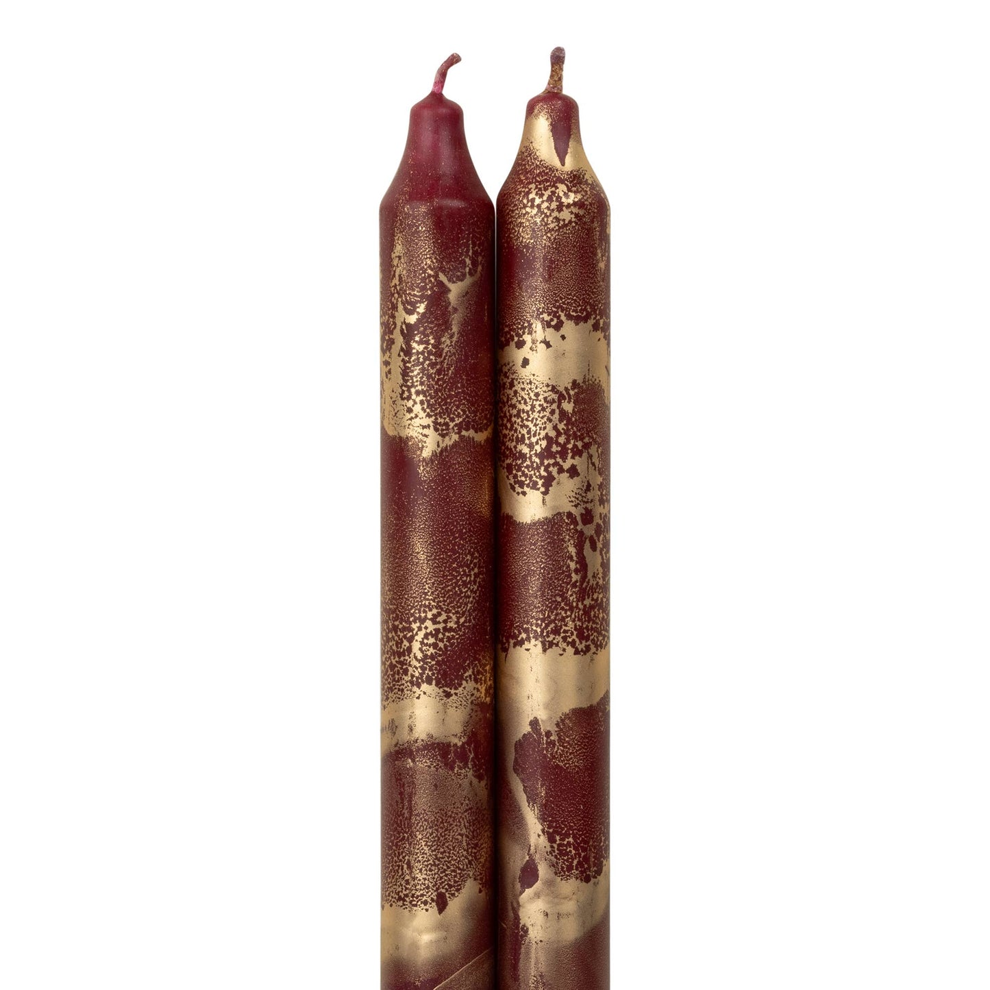 Northern Lights - 12" Decorative Taper Candles 2pk: Cream w/ Gold