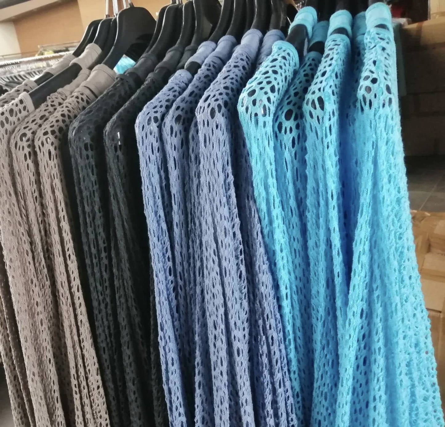 Dance in Paris - Short Soft Stretchy Rayon Laser Cut Cardigan: Black / M/L