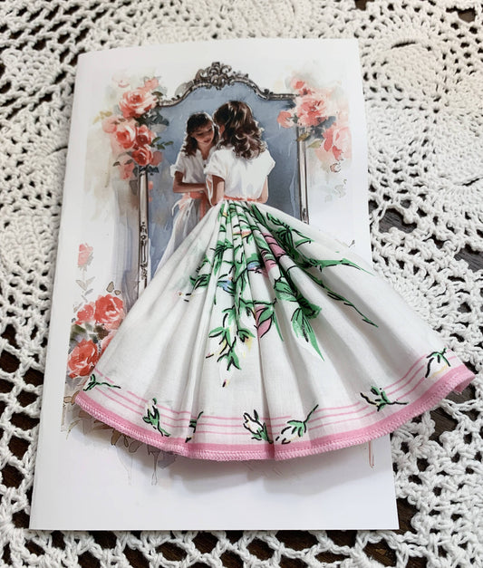 MOMENTS IN THYME - Lady in the Mirror Hankie Card: Lady 2