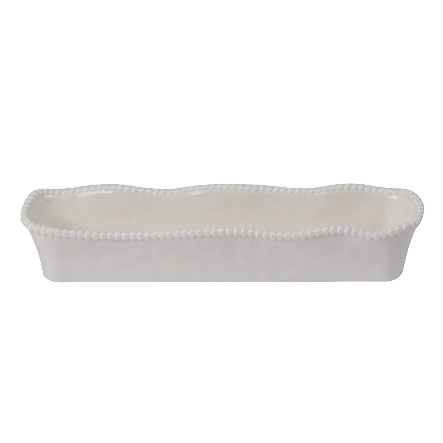 Certified International - Perlette Cream - HW Melamine Cracker Tray 12.875in x 3.5in