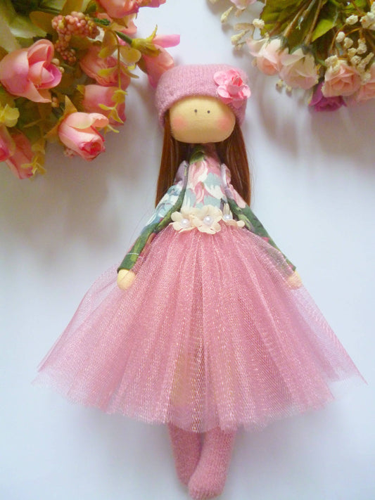 ChernikovaNataliya - Cute Baby Girl Nursery Decor, Fabric Doll with Hair