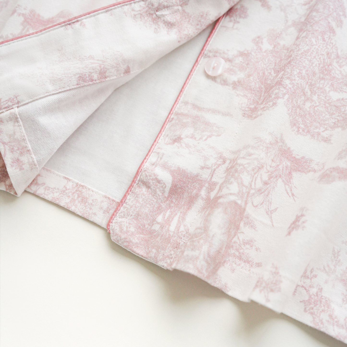 DrifWoo - Soft Pink Toile Print Loungewear – Spring Cozy Homewear: L