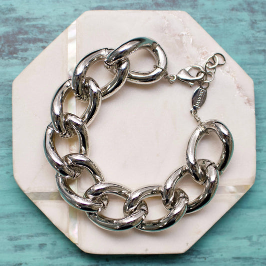 a.v. max - Statement Curb Chain Bracelet: Silver