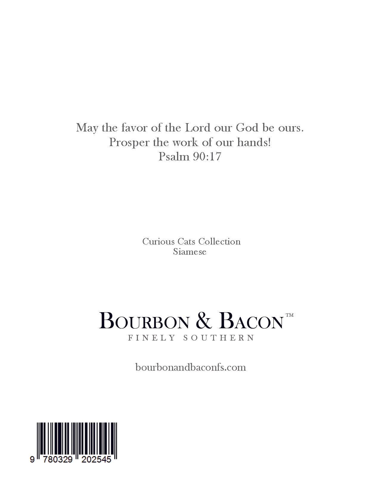 Bourbon & Bacon - Siamese Cat Note Cards