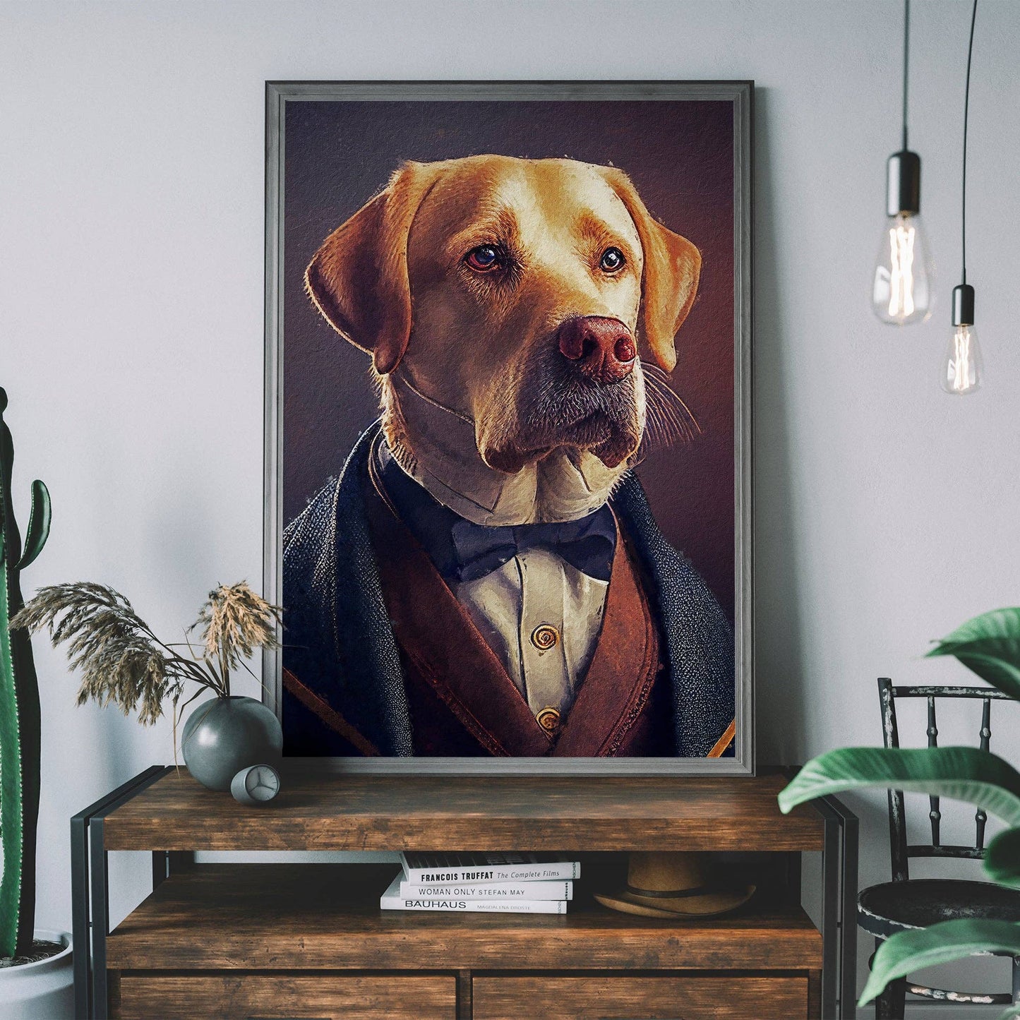 Ink & Drop - Yellow Labrador Animal Head Print: 11 ¾ x 15 ¾ in | 30x40 cm / Matte