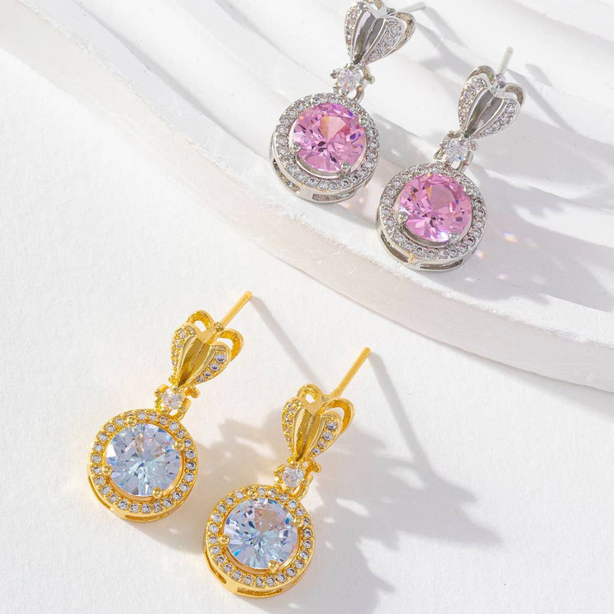 ACCITY - BEADS DECKED ROUND DANGLE EARRINGS_CWAJE0319: GOLD / (OS) 1