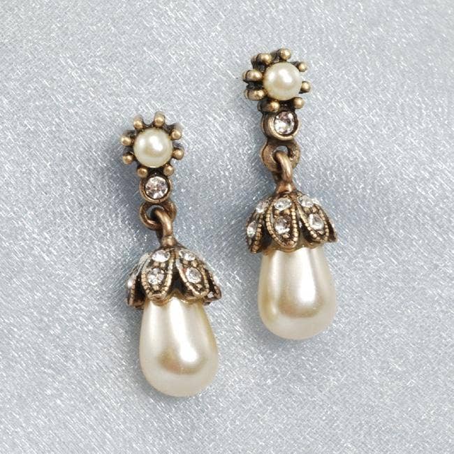 Sweet Romance Jewelry - Pearl or Crystal Wedding Earrings: PR - Pearl
