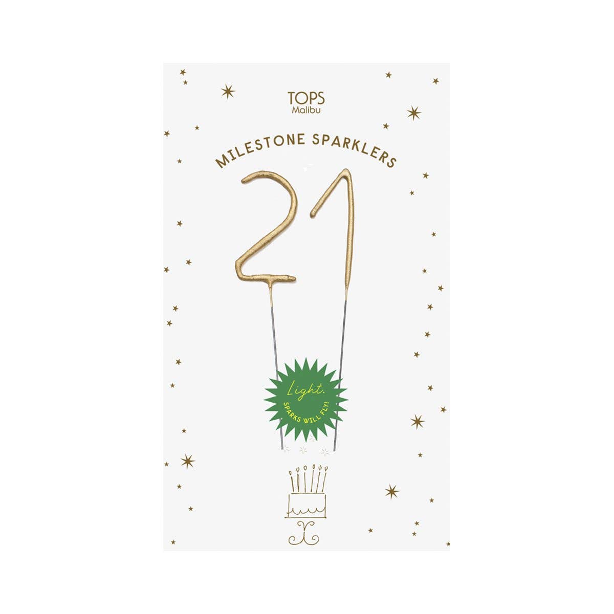 TOPS Malibu - Mini 4" Gold Milestone Number Sparkler Wands - Custom Option: Milestone Sparkler - 90