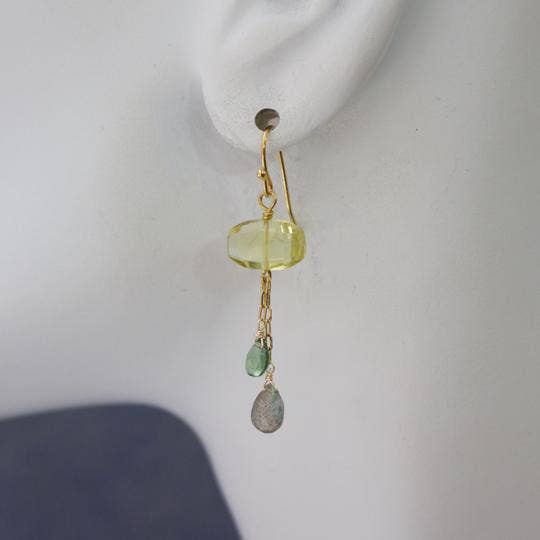 a.v. max - Semi Precious Dangle Earrings: Lapis/Lab