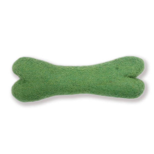 Ethical Global - Eco Wool Dog Bones/Toys: Fun Colors (Fair Trade): Green / Small