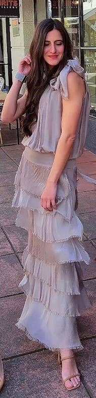 Dance in Paris - Silk Tear Solid Skirt: Ruby Red / One Size