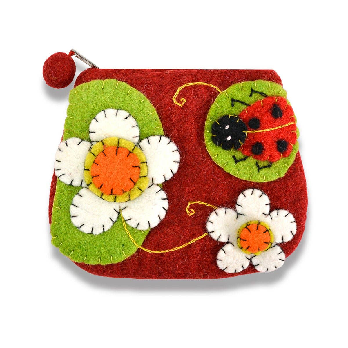 BNB Crafts Inc. - Lady Bug with Flower Coin Purse: Aqua