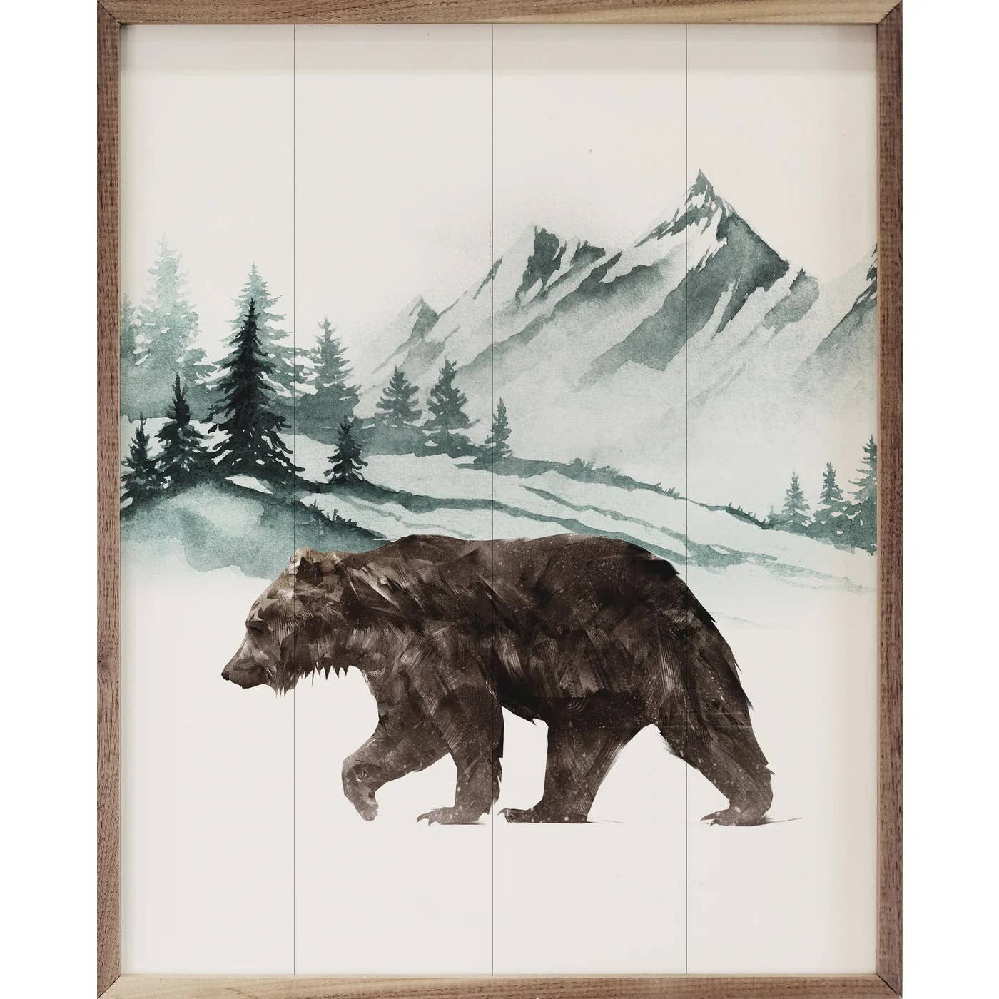 Kendrick Home - Watercolor Mountain Bear: 24 x 30 x 1.5