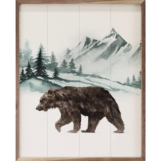 Kendrick Home - Watercolor Mountain Bear: 24 x 30 x 1.5
