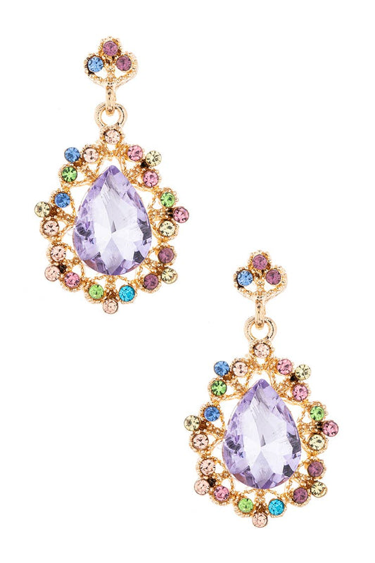 Artini Accessories - Mix Color Crystal Chandelier Earrings