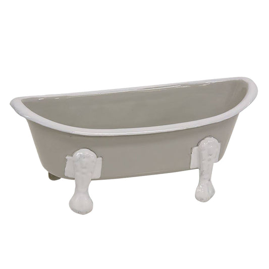 CWI Gifts - Light Gray Iron Bathtub Soap Dish