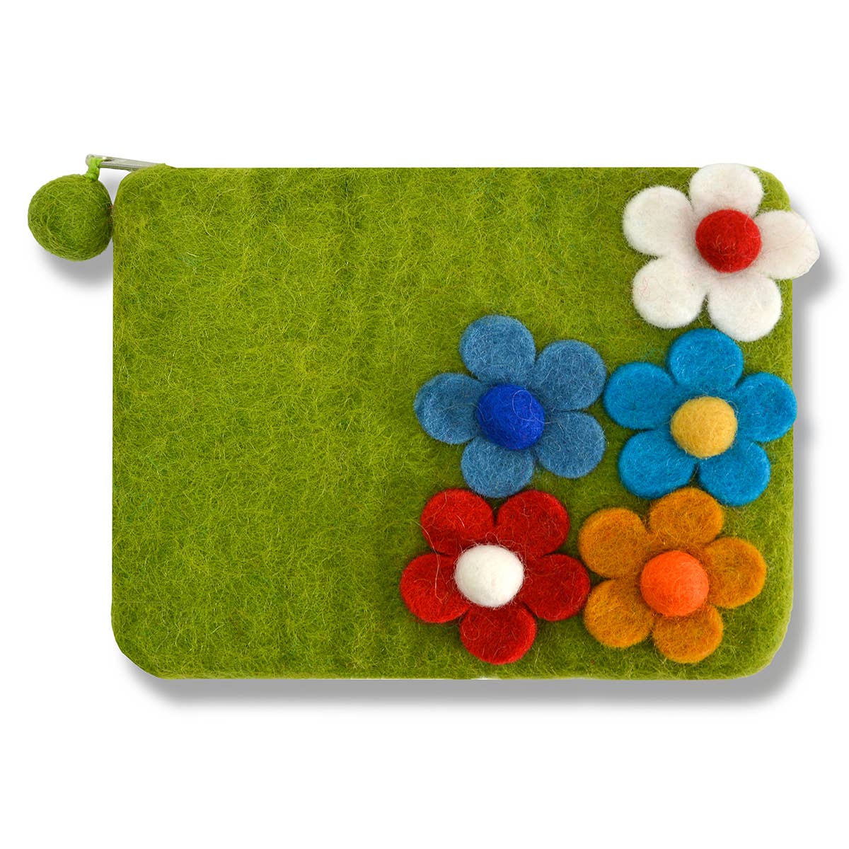 BNB Crafts Inc. - 5 side flower Zip Purses: Green