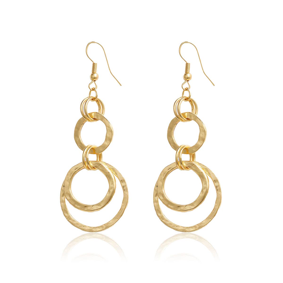 KARINE SULTAN - Contemporary Multi-Circle Earrings: Silver