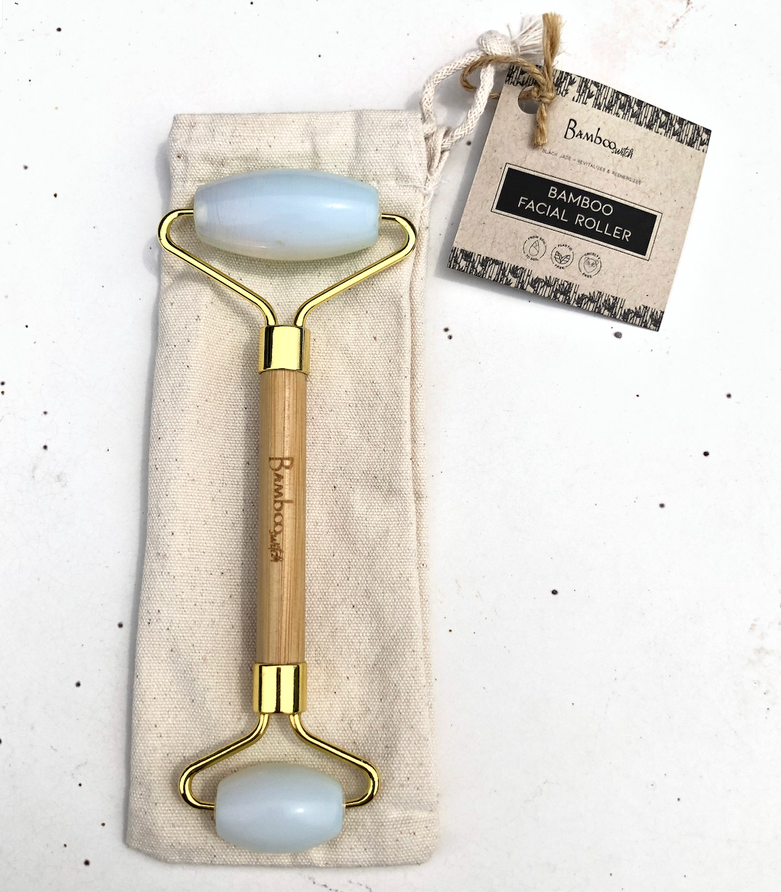 Bamboo Switch - Bamboo Facial Roller | Opalite Stone | Self Care Bestseller