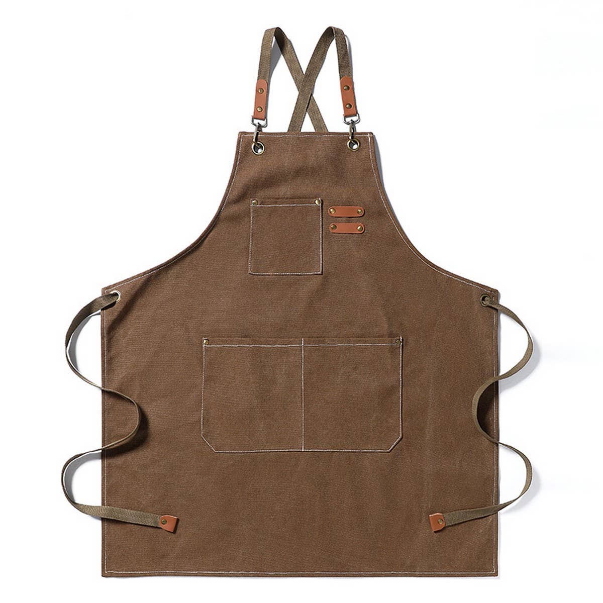 NINEXIS - CWAB3996_THICK CANVAS STAIN-RESISTANT DENIM APRON: GREEN / (OS) 1