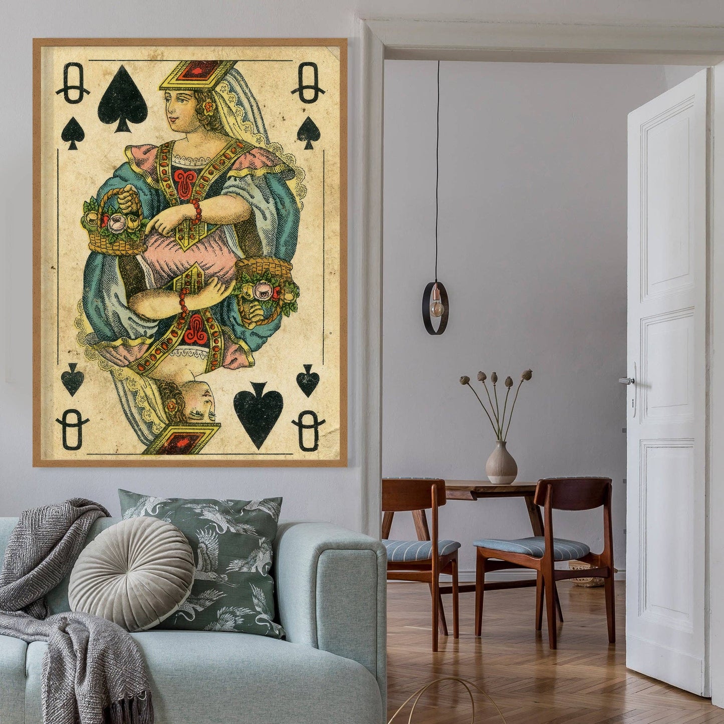 Ink & Drop - Vintage Playing Card Print - Queen of Spades: 11 ¾ x 15 ¾ in | 30x40 cm / Matte