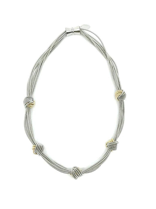 Sea Lily - 804 - Silver PW with 5 Silver and Gold Knots