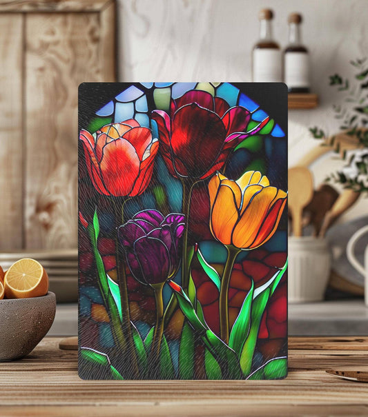 Fernville Creations - Tempered Glass Cutting Board & Charcuterie Serving Tray: 12x15 Inch