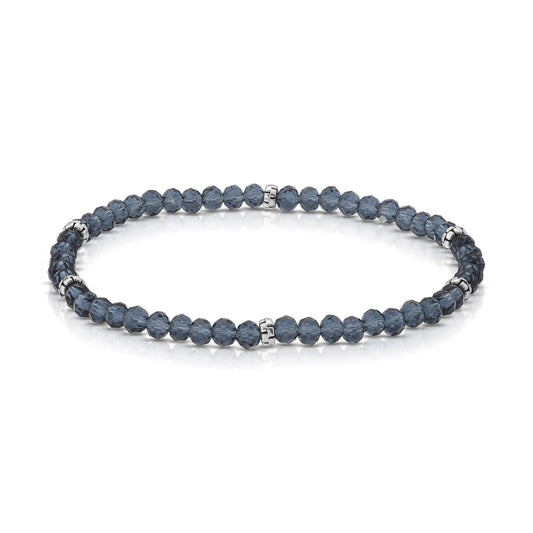 My Fun Colors - Mini Crystal Beaded Stretch Bracelet | So Many Great Colors!: Indigo+Silver Accent (MC810S)