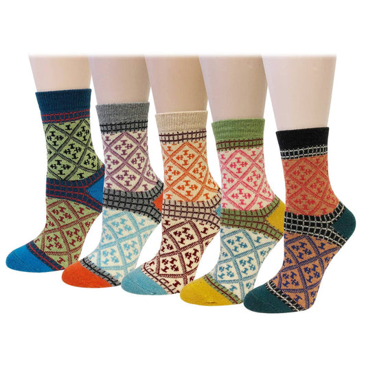 Wrapables.com - Wrapables Women's Thick Winter Warm Wool Socks (Set of 5): Directions