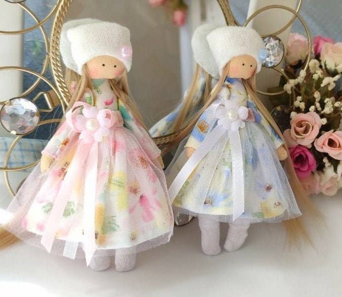 ChernikovaNataliya - Handmade Miniature Cloth Fairy Rag Doll: Blue
