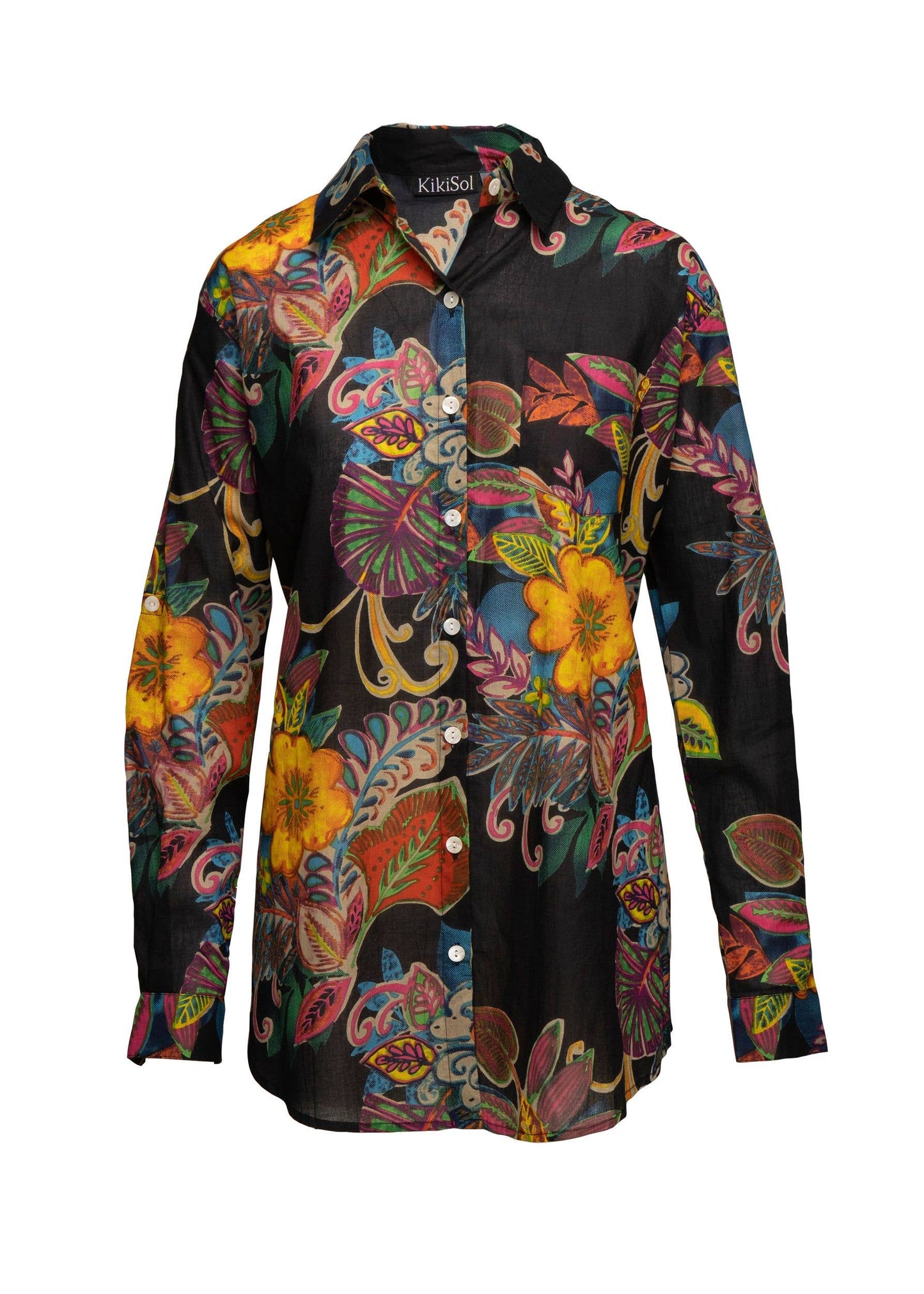 KikiSol - Black Fiji Boyfriend Shirt: S