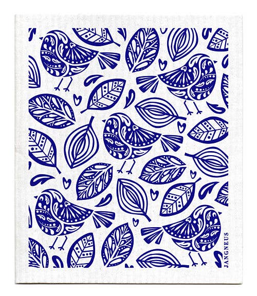 Jangneus - Swedish Dishcloth - Robins - Blue: Blue