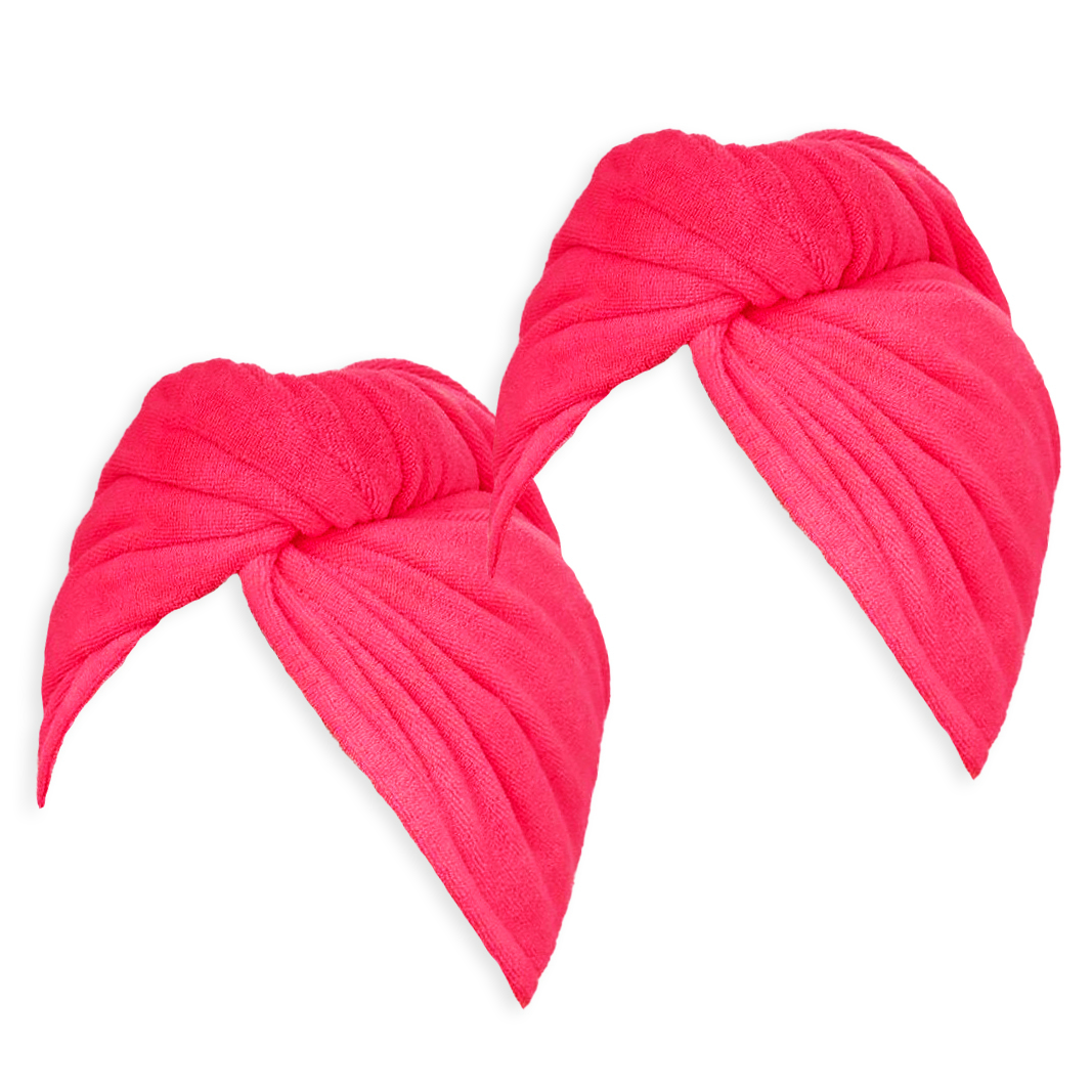 Allure Bath Fashions - Towelling Hair Wraps 100% Cotton - Pack of 2: White