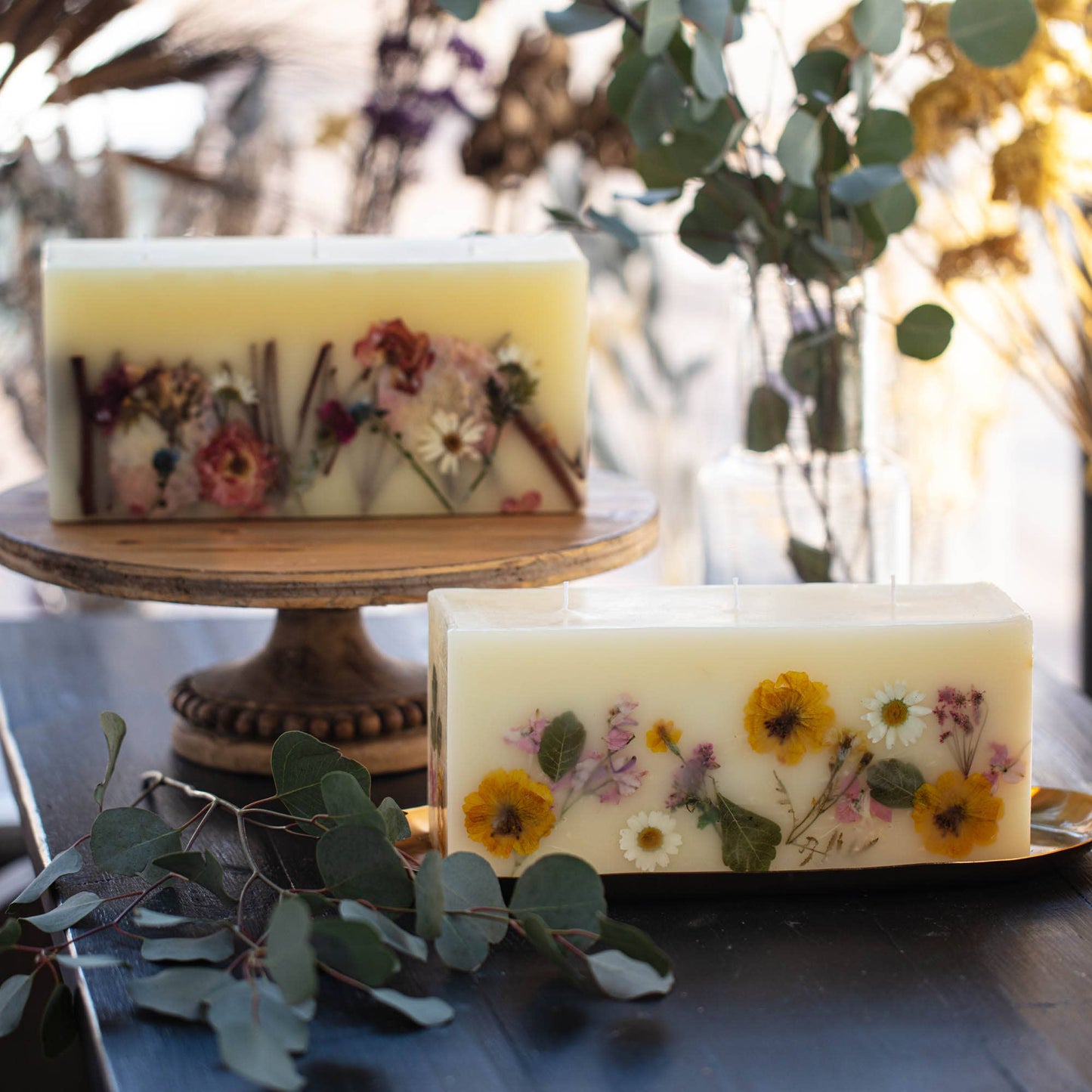 Rosy Rings - Brick Oval Gold Candle Plate