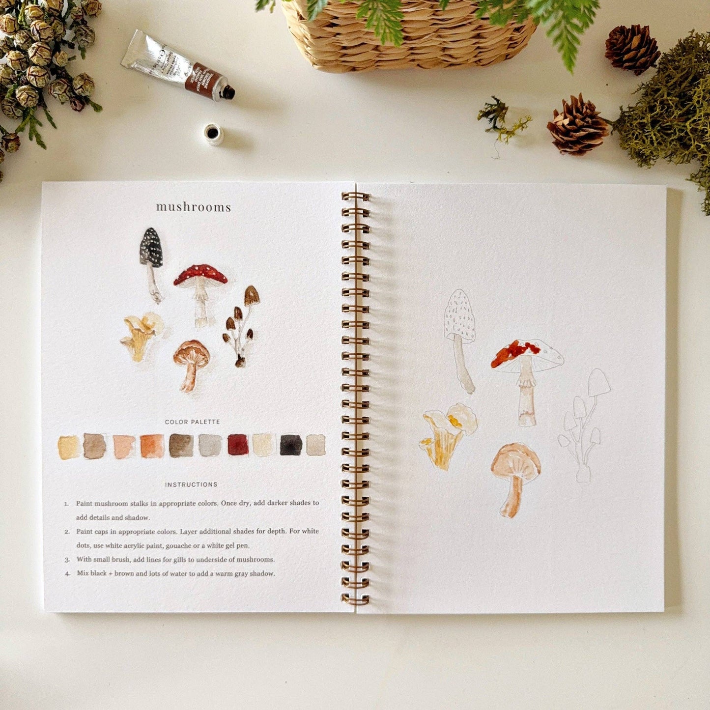emily lex studio - Woodland watercolor workbook