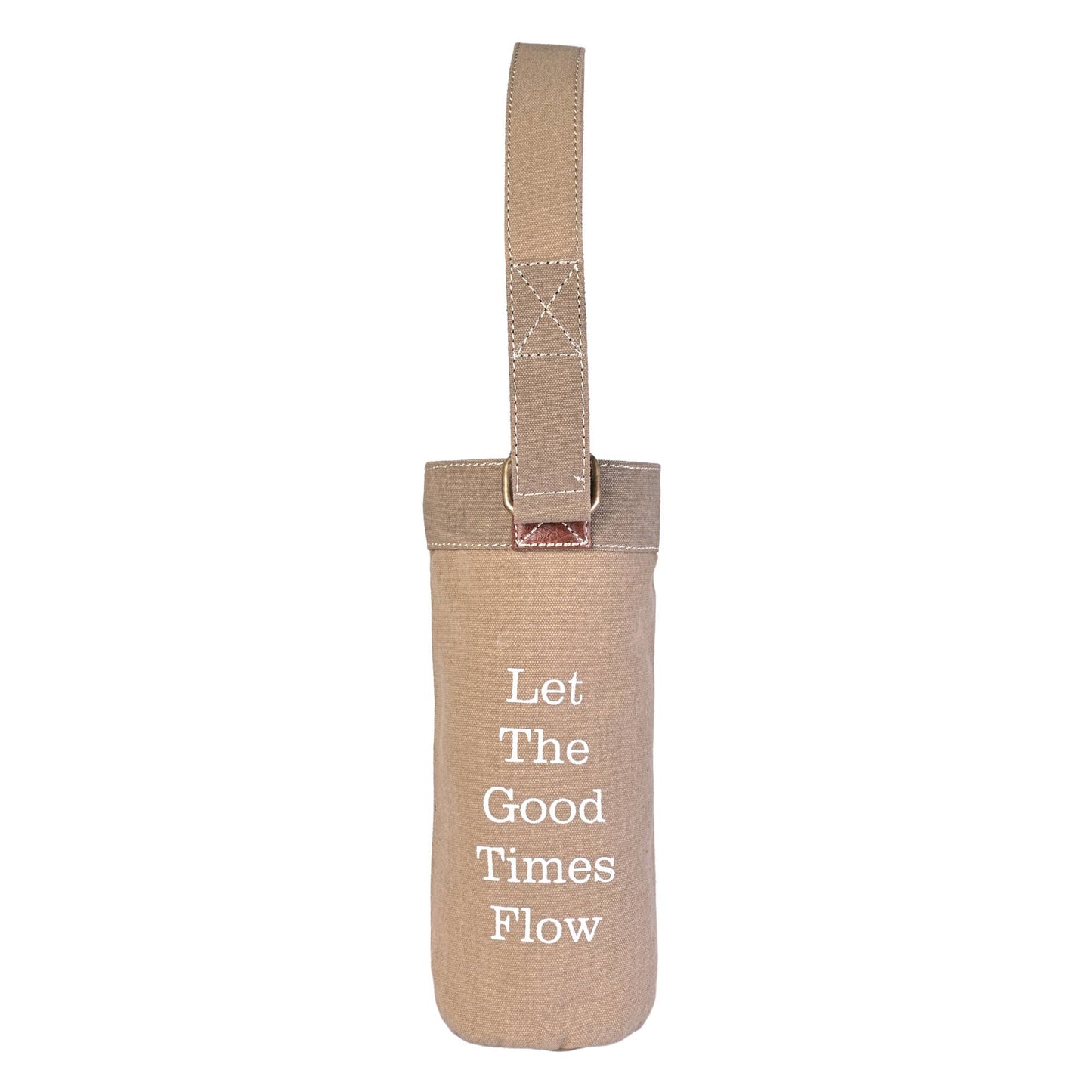 Mona B. - GOOD TIMES FLOW Up-Cycled Canvas Wine Tote Bag