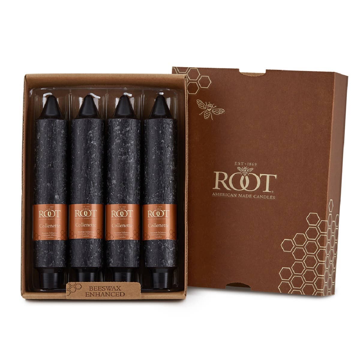 ROOT Candles - ROOT Timberline Collenette Taper Candles: Ivory / 7 inch