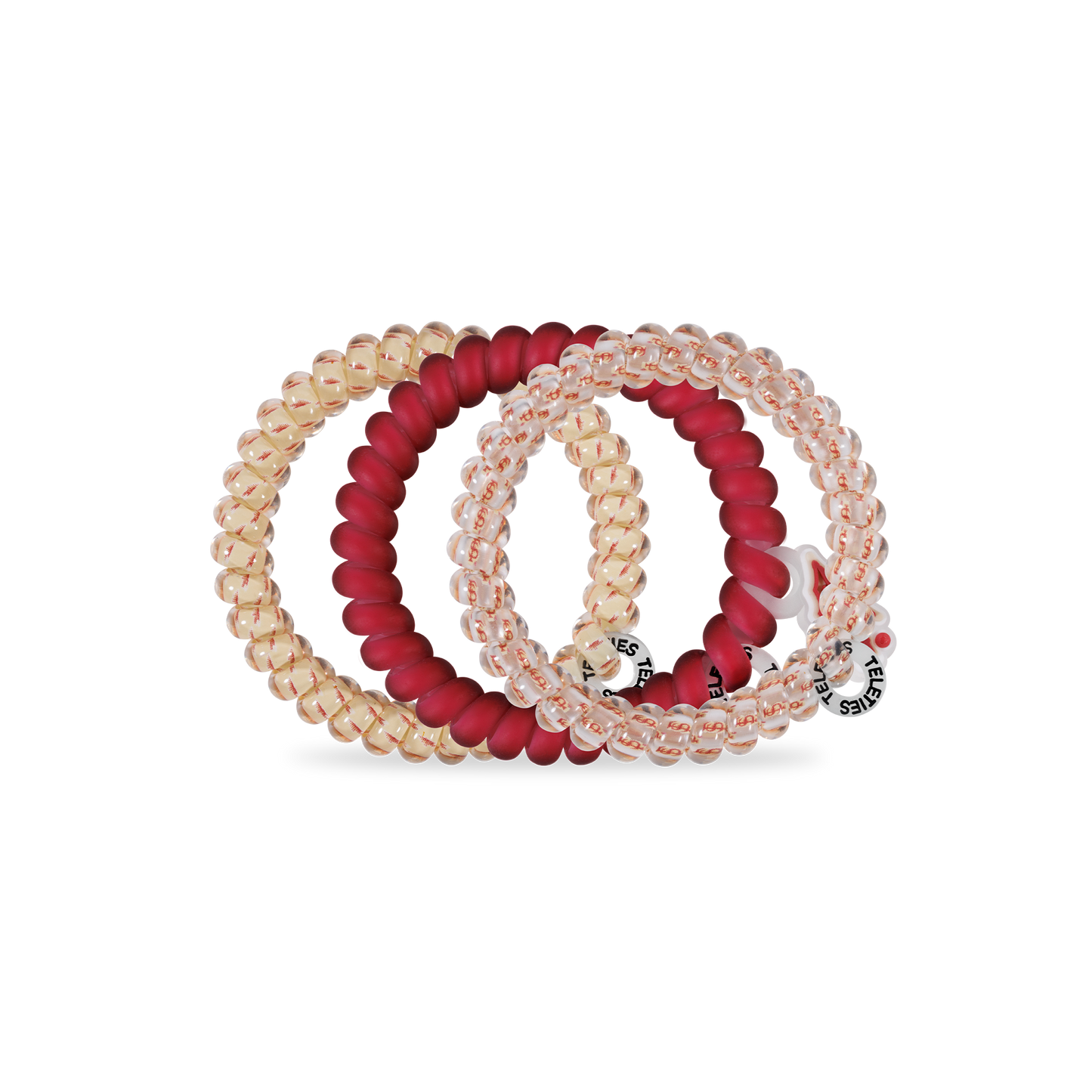 TELETIES - Spiral Hair Coils | Small | Go Noles! Hair Ties