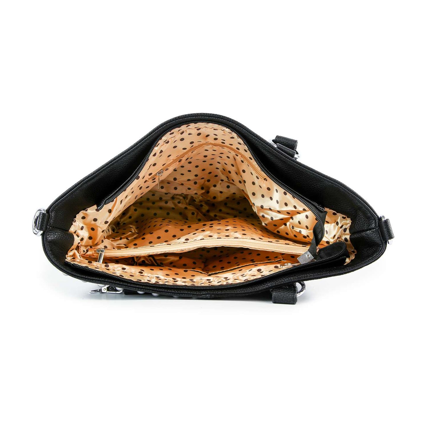 Handbag Express - Rhinestone Signature Print Classic Tote Bag: Black