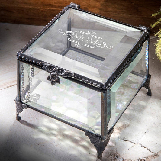 J Devlin Glass Art & Bert Anderson Collection - Mom Gift Stained Glass Jewelry Box By J Devlin Glass Art
