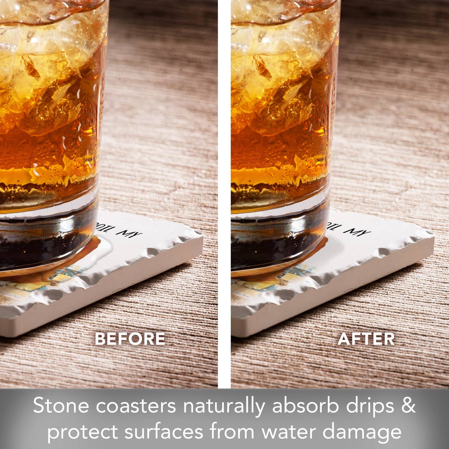 CounterArt/Highland Home/Thirstystone - Cat Nappy Assorted Image Tumbled Tile Coaster 4 Pack