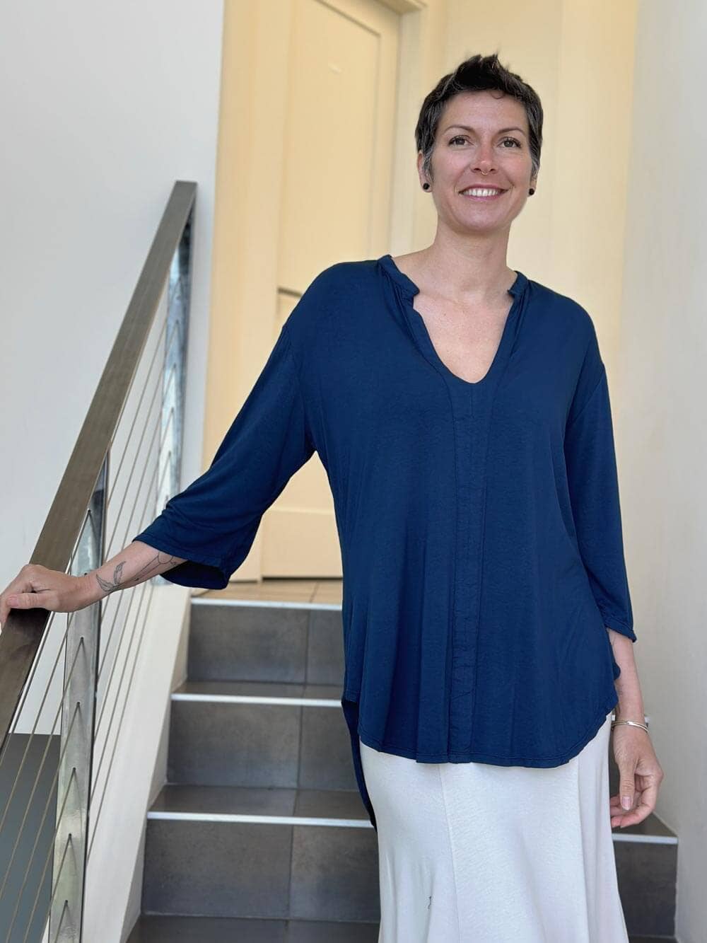 CARAUCCI - Kurta Tunic: Teal / One Size