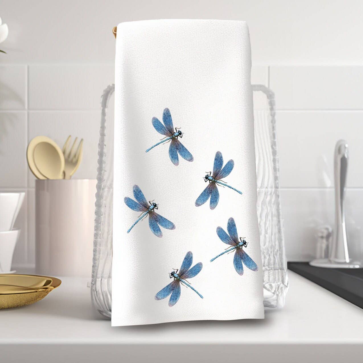Fernville Creations - Luxury Dragonfly Microfiber & Cotton Hand Towel