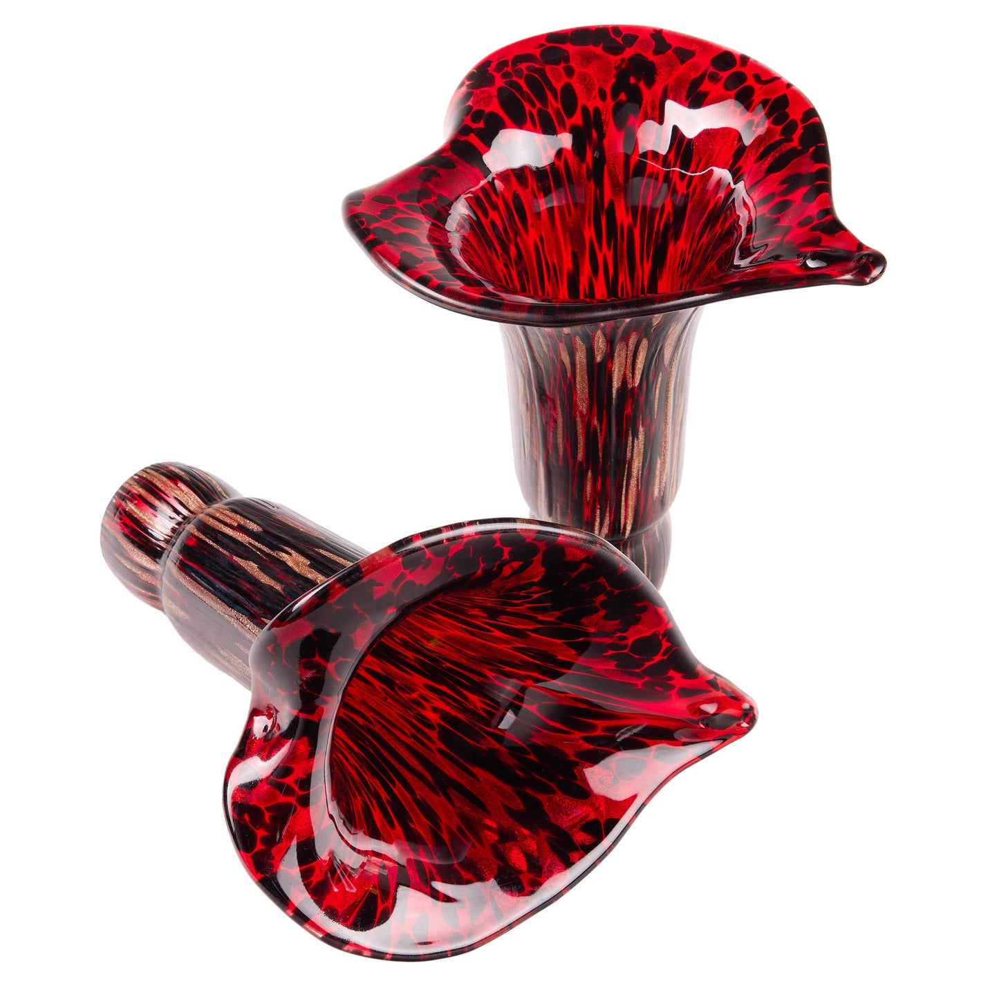 River of Goods - 20"H Red Hand Blown Glass 5 Calla Lily Uplight Accent Lamp