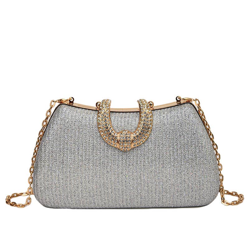 ACCITY - FINE GLITTER CLUTCH DRESS LADY EVENING BAG CLUTCH_CWAB3258: Blue / (OS) 1