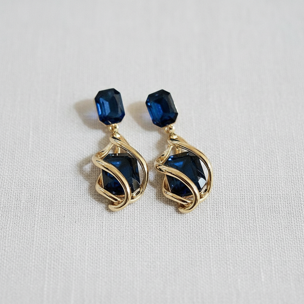 camilla dovey - Metal Long Tassel Earrings with Rhinestones