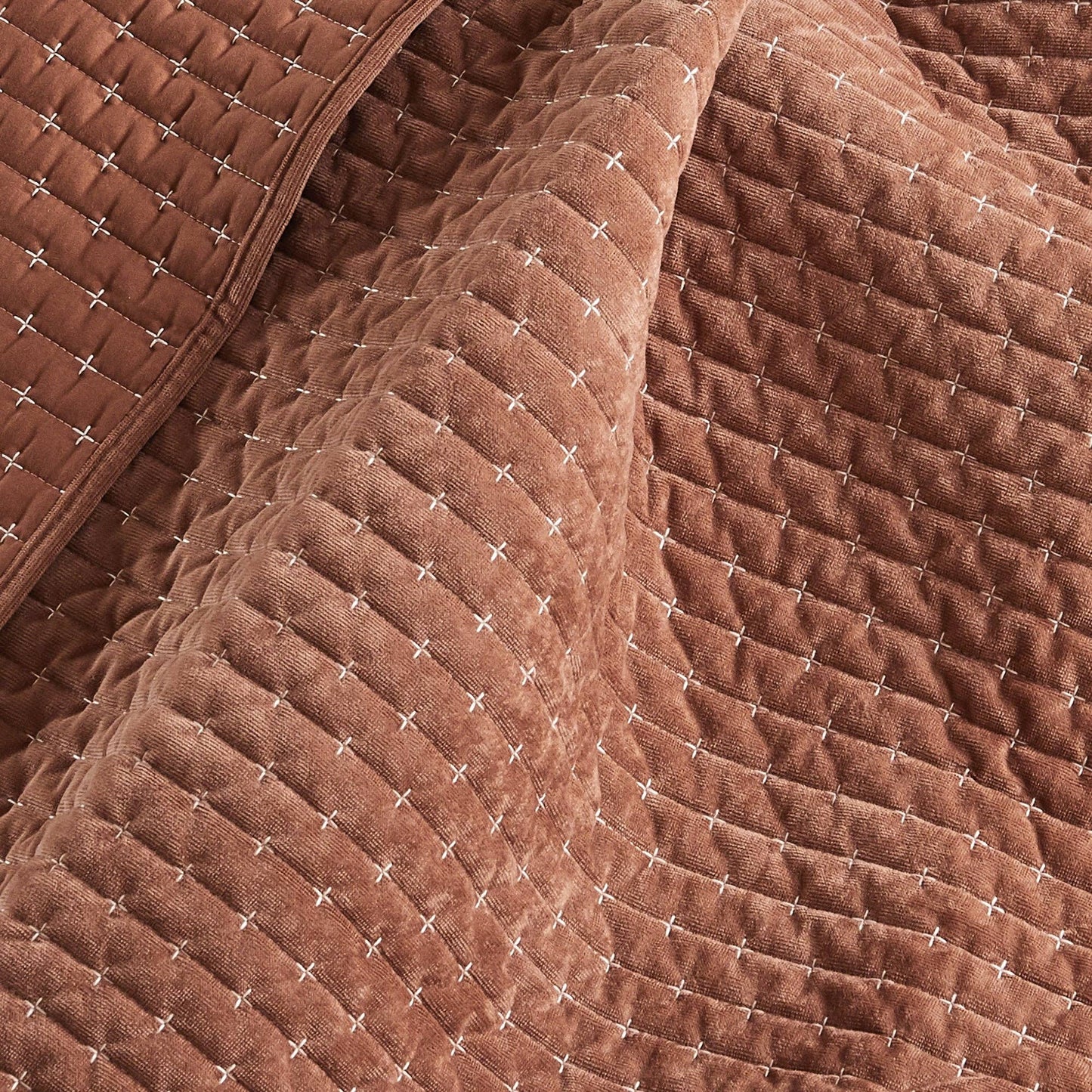 Levtex Home - Velvet Stitch Quilted Throw: Rust