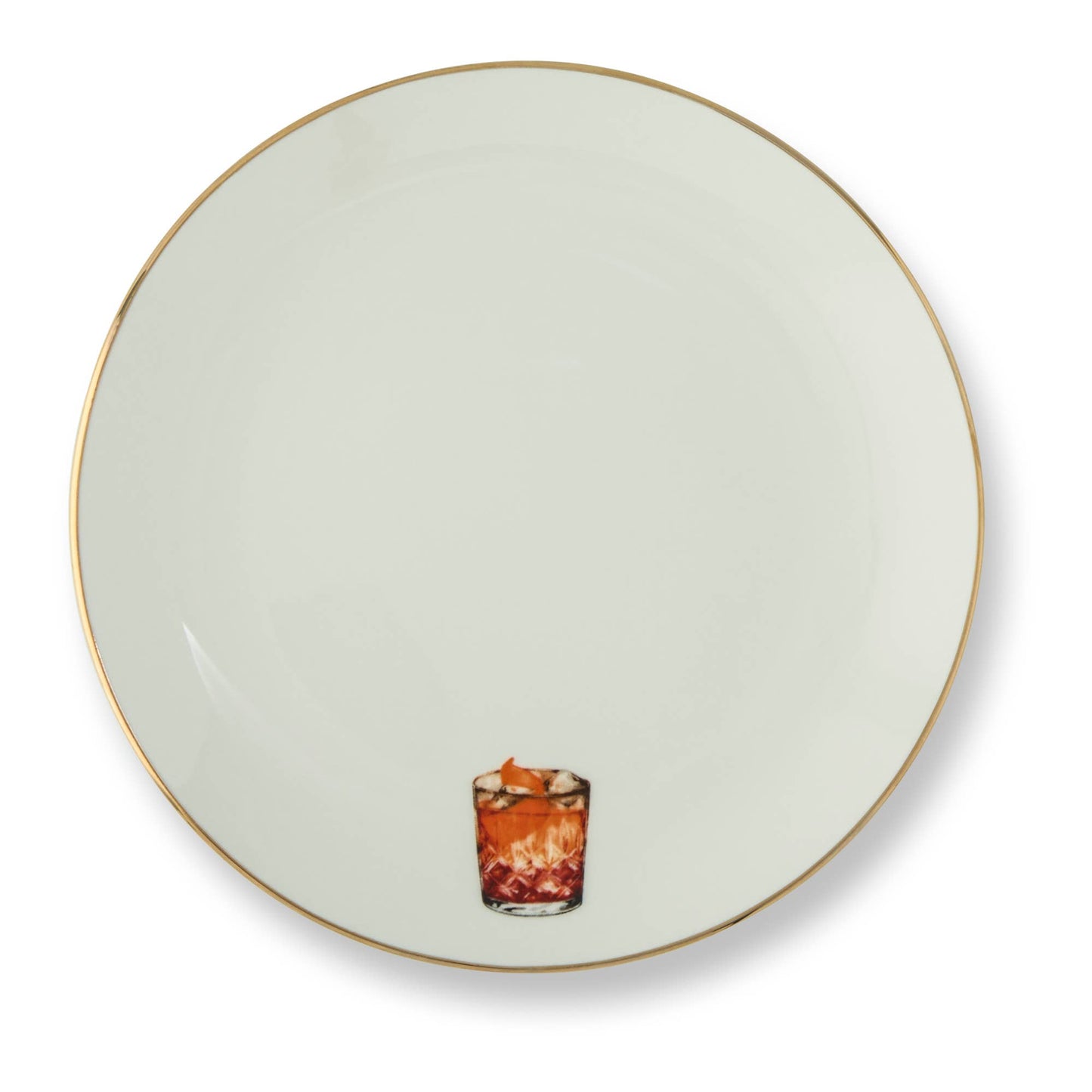 Core Home - 4pk 6" Gold Rim Plates - Classic Cocktails
