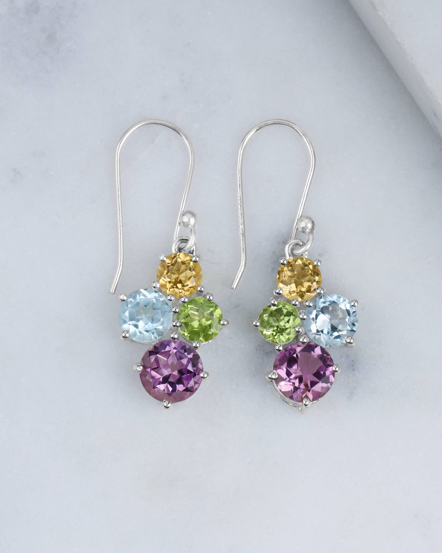 Tiramisu - 925 Sterling Silver Multi Gemstone  Earring